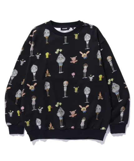 Xlarge Allover Print Crewneck Sweatshirt Black (1)