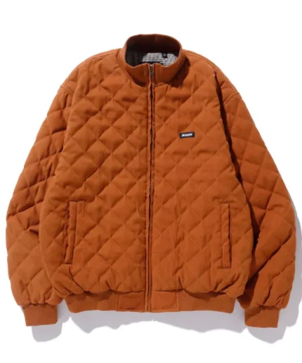 Xlarge Embroidered Quilted Jacket Orange (1)