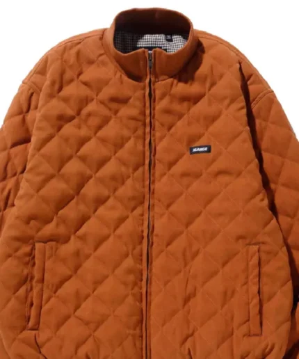 Xlarge Embroidered Quilted Jacket Orange (2)