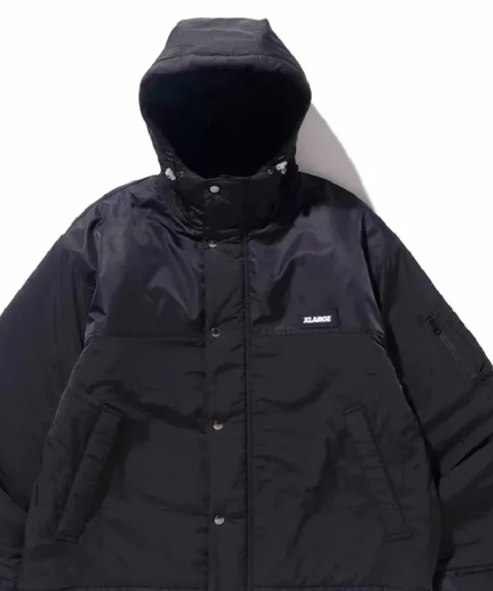 Xlarge Nylon Hooded Jacket Black (2)