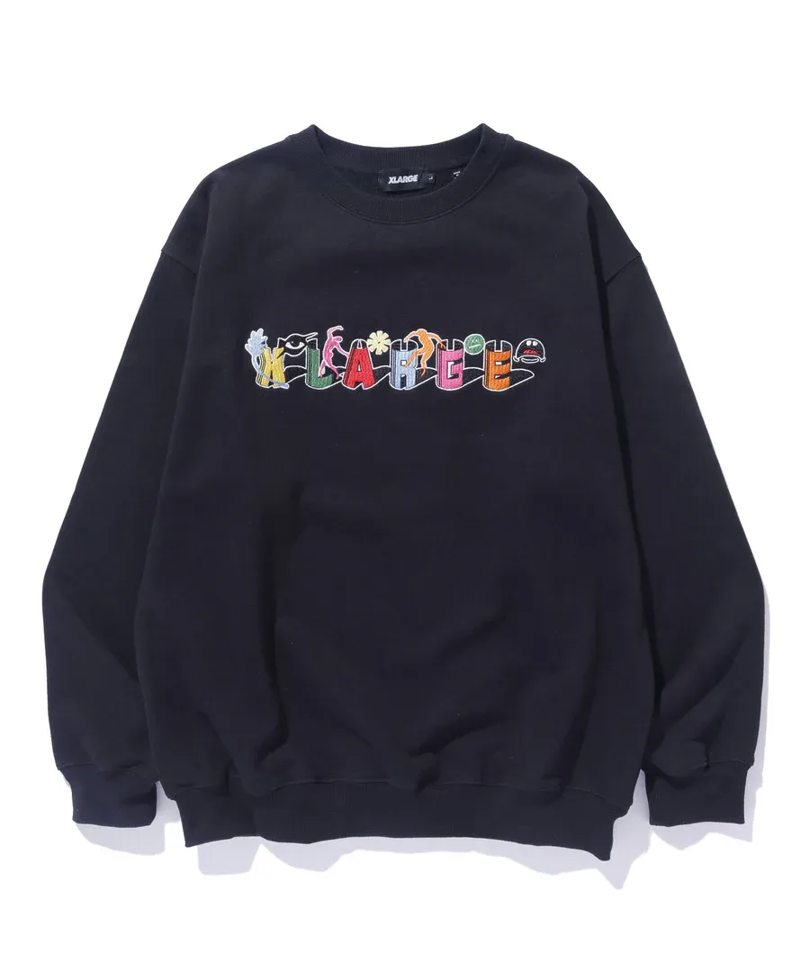 Xlarge Odd Motifs Crewneck Sweatshirt - Black