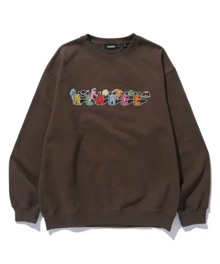 Xlarge Odd Motifs Crewneck Sweatshirt Brown (1)