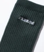 Xlarge Old English Emb. Socks Green (2)