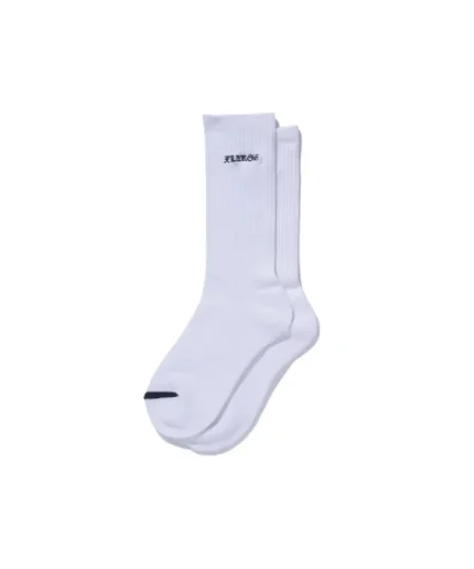 Xlarge Old English Emb. Socks White (1)