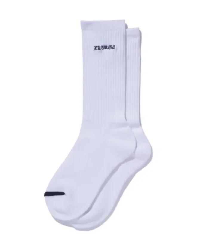 Xlarge Old English Emb. Socks White (2)