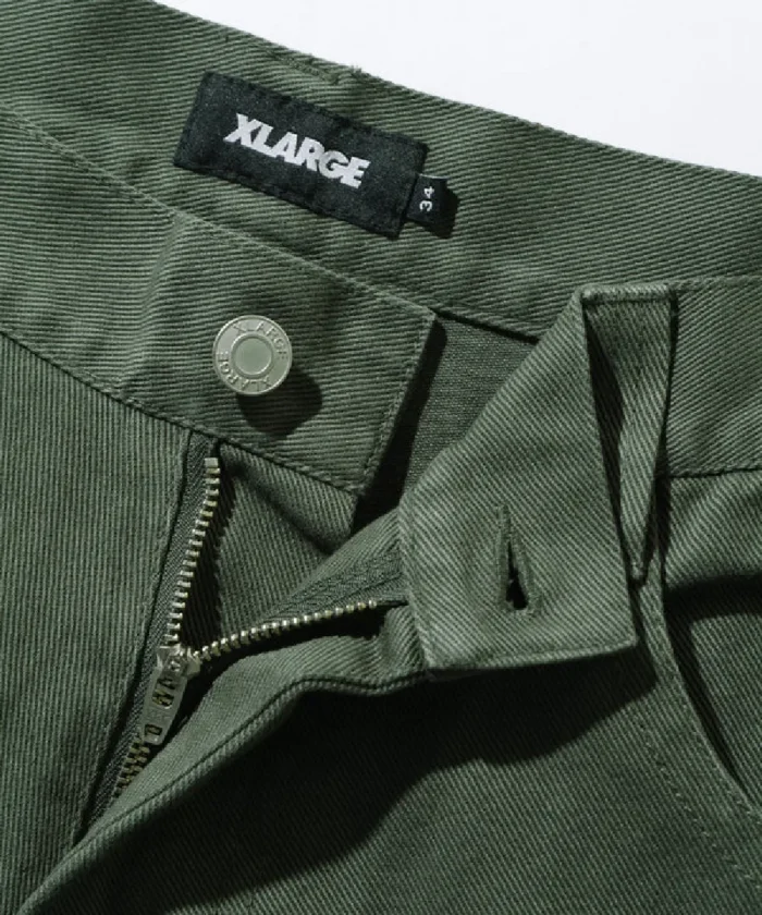 Xlarge Oval Logo Twill Wide Pants DkGreen (4)