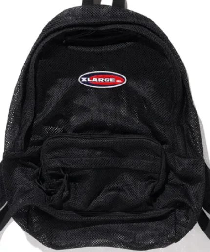 Xlarge Patched Mesh Backpack Black (2)