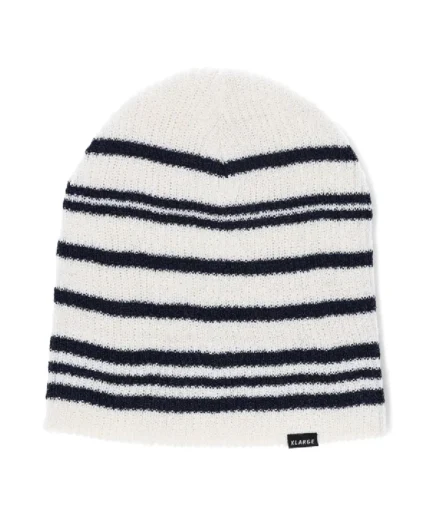 Xlarge Striped Summer Beanie White (1)