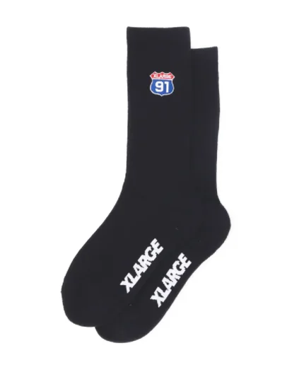 Xlarge XL 91 Embroidered Socks Black (2)